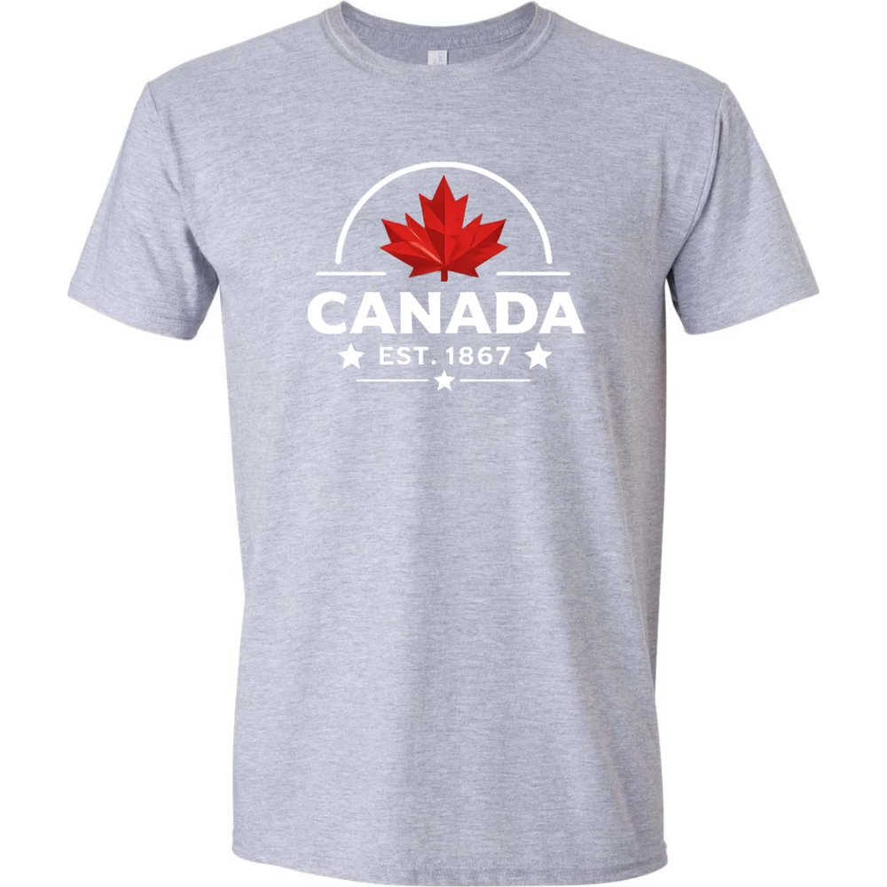 Canada est 1867 Tee โ Grey โ front view